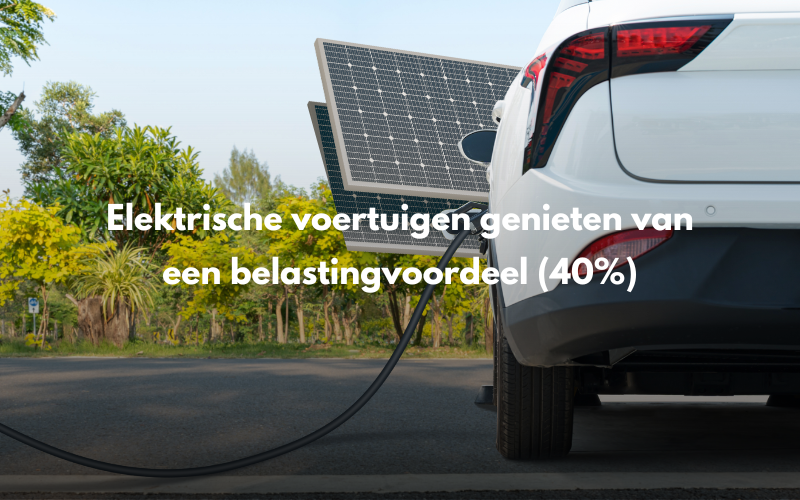 Elektrische voertuigen genieten van een belastingvoordeel (40%)